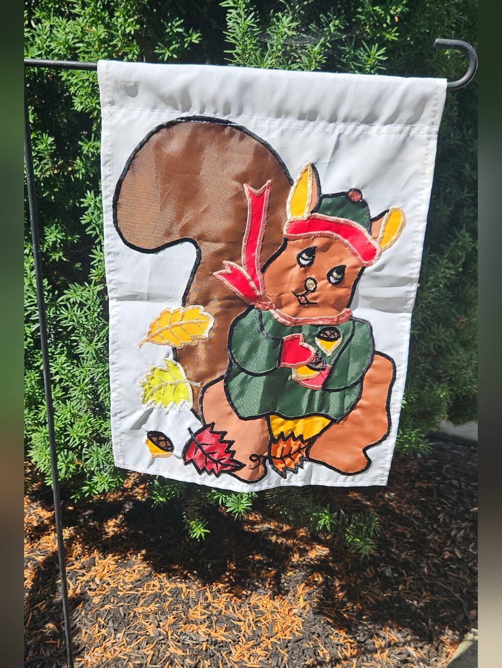 Nutty Squirrel Small Garden Flag